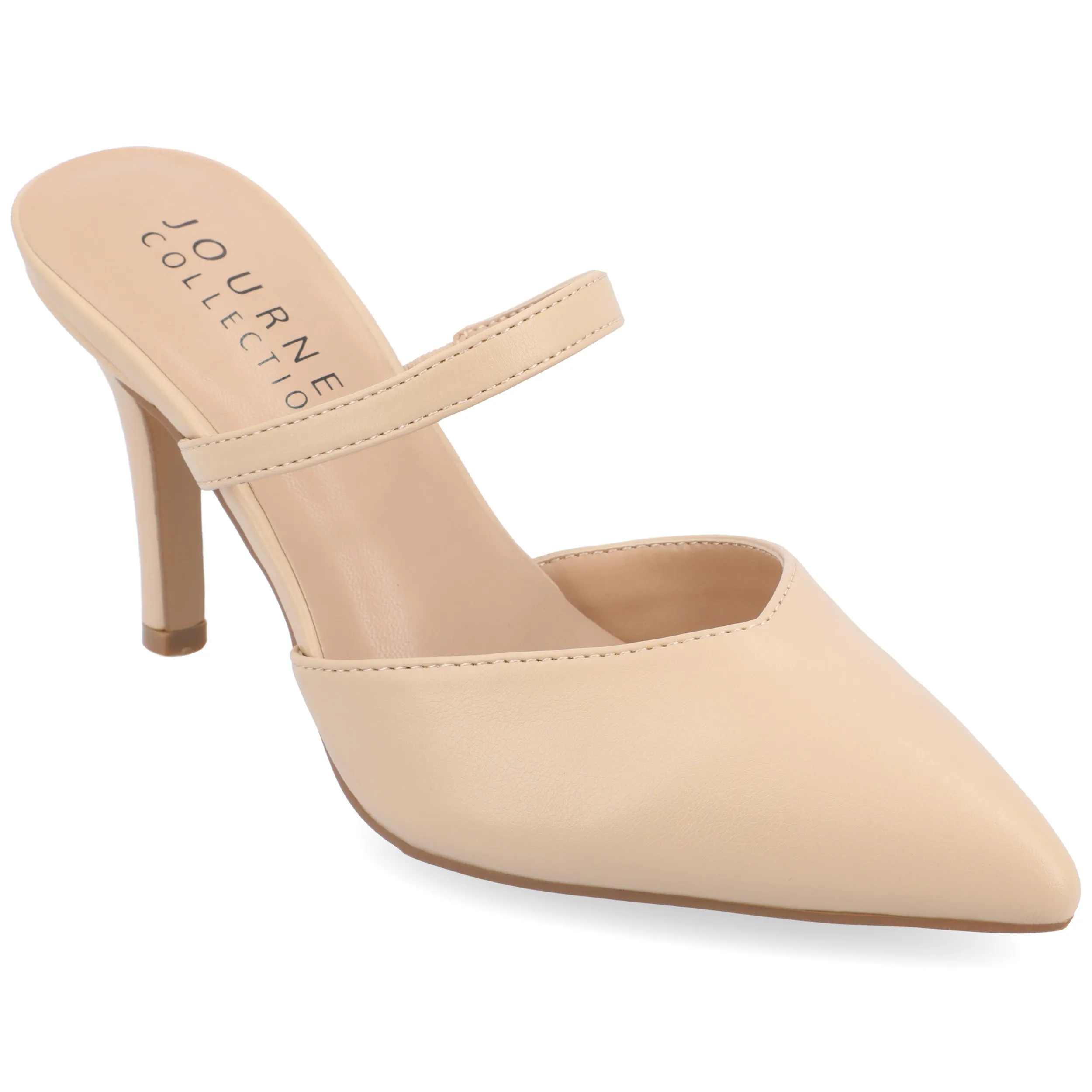 Journee Collection Women's Yvon SuperNatural Shades Pointed Toe Mule Pumps