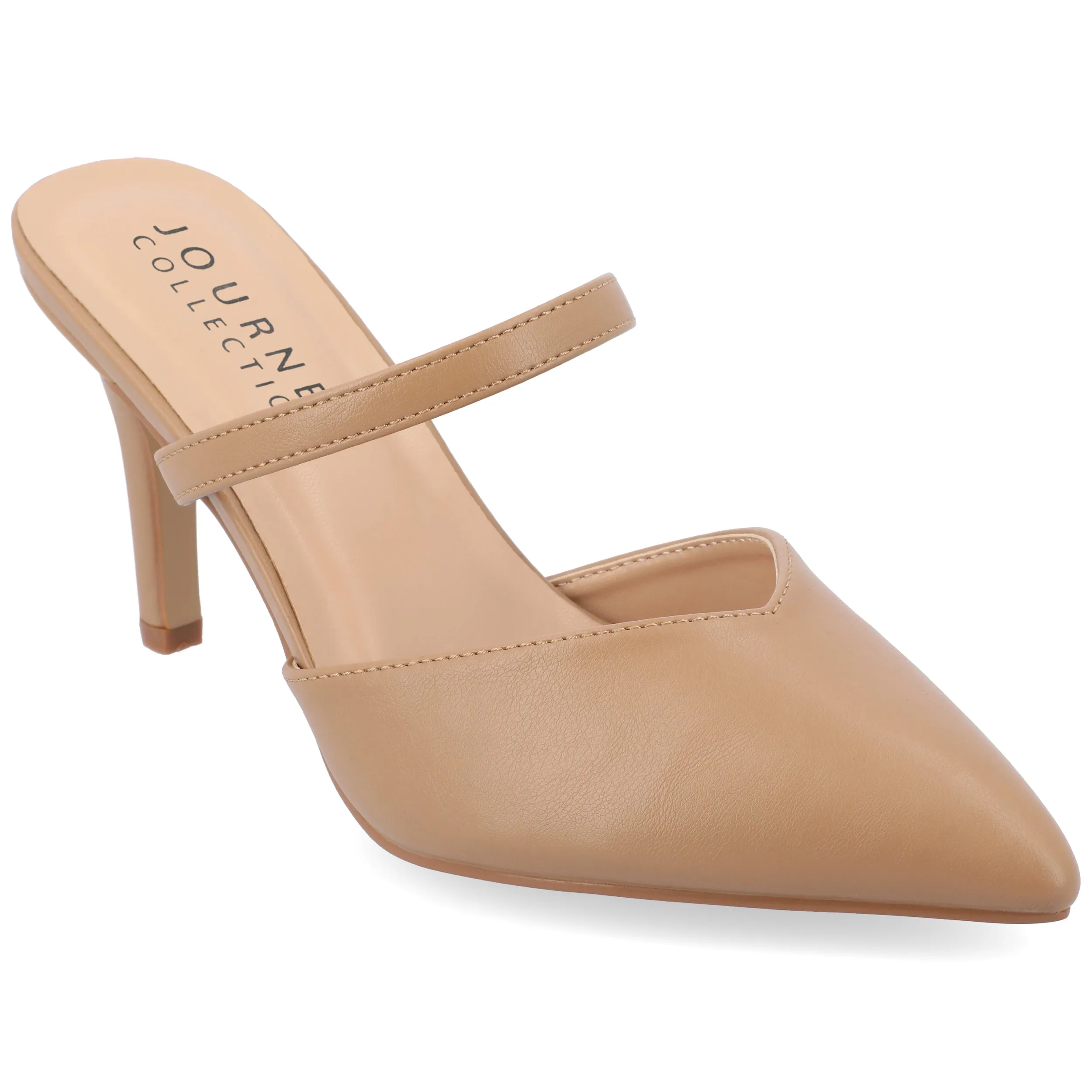 Journee Collection Women's Yvon SuperNatural Shades Pointed Toe Mule Pumps