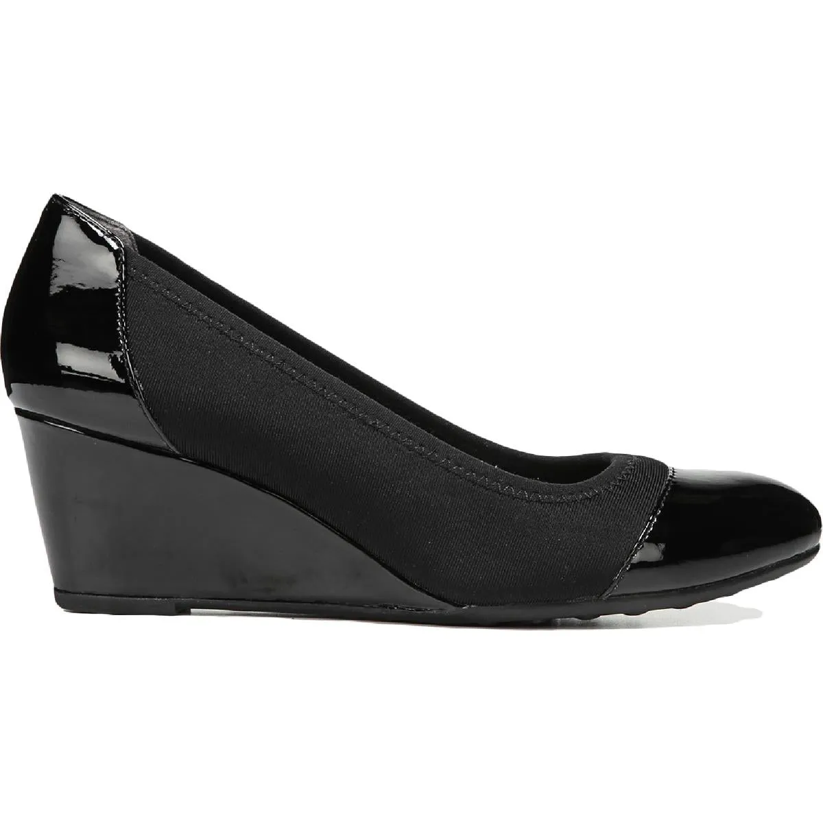 Juliana STR Womens Patent Toe Cap Wedge Heels