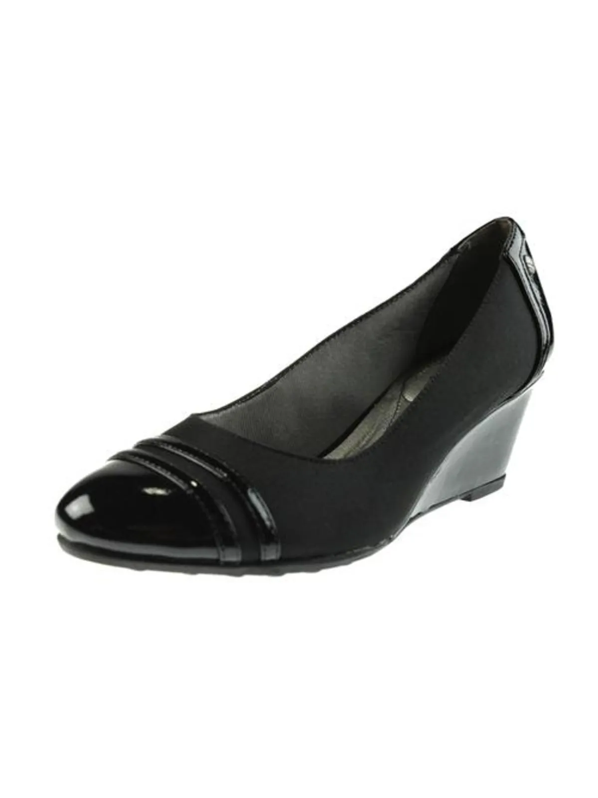 Juliana Womens Patent Toe Cap Wedge Heels