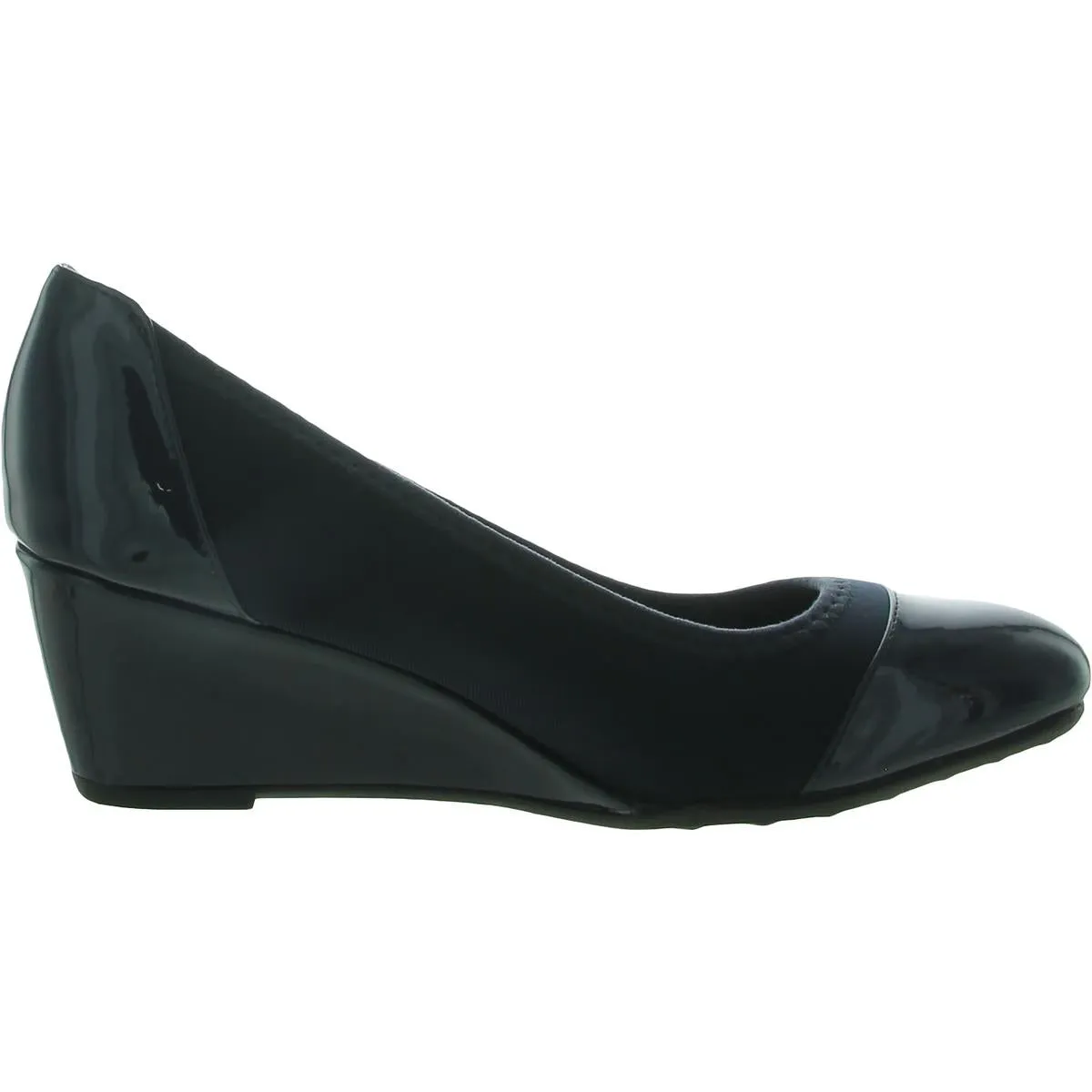 Juliana Womens Patent Toe Cap Wedge Heels