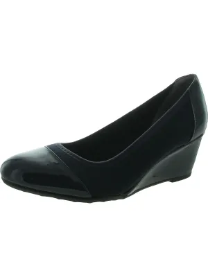Juliana Womens Patent Toe Cap Wedge Heels