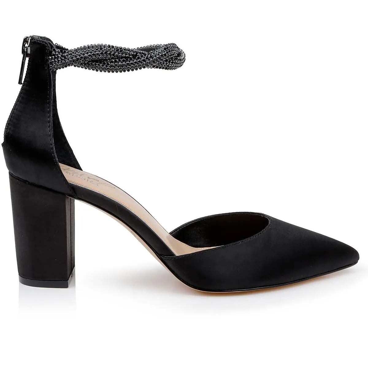 JW5223 Womens Rhinestone Manmade Block Heels