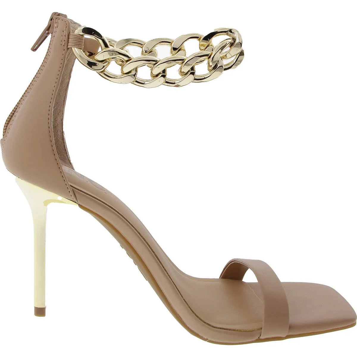 Kabra Womens Chain Faux Leather Ankle Strap