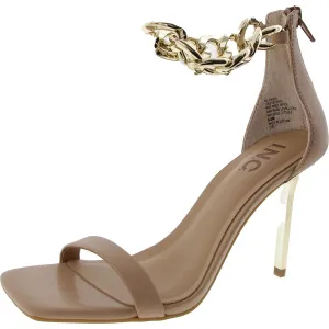 Kabra Womens Chain Faux Leather Ankle Strap