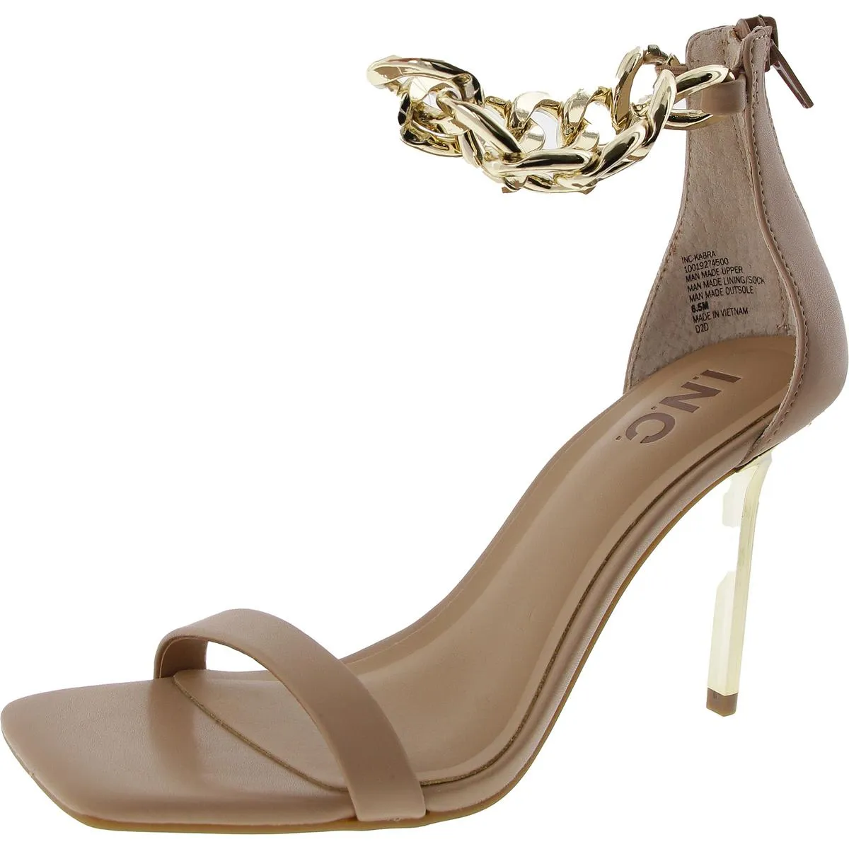 Kabra Womens Chain Faux Leather Ankle Strap