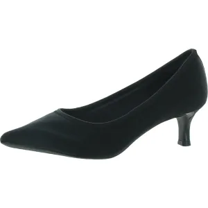 Kaiya Womens Slip On Pointed Toe Kitten Heels