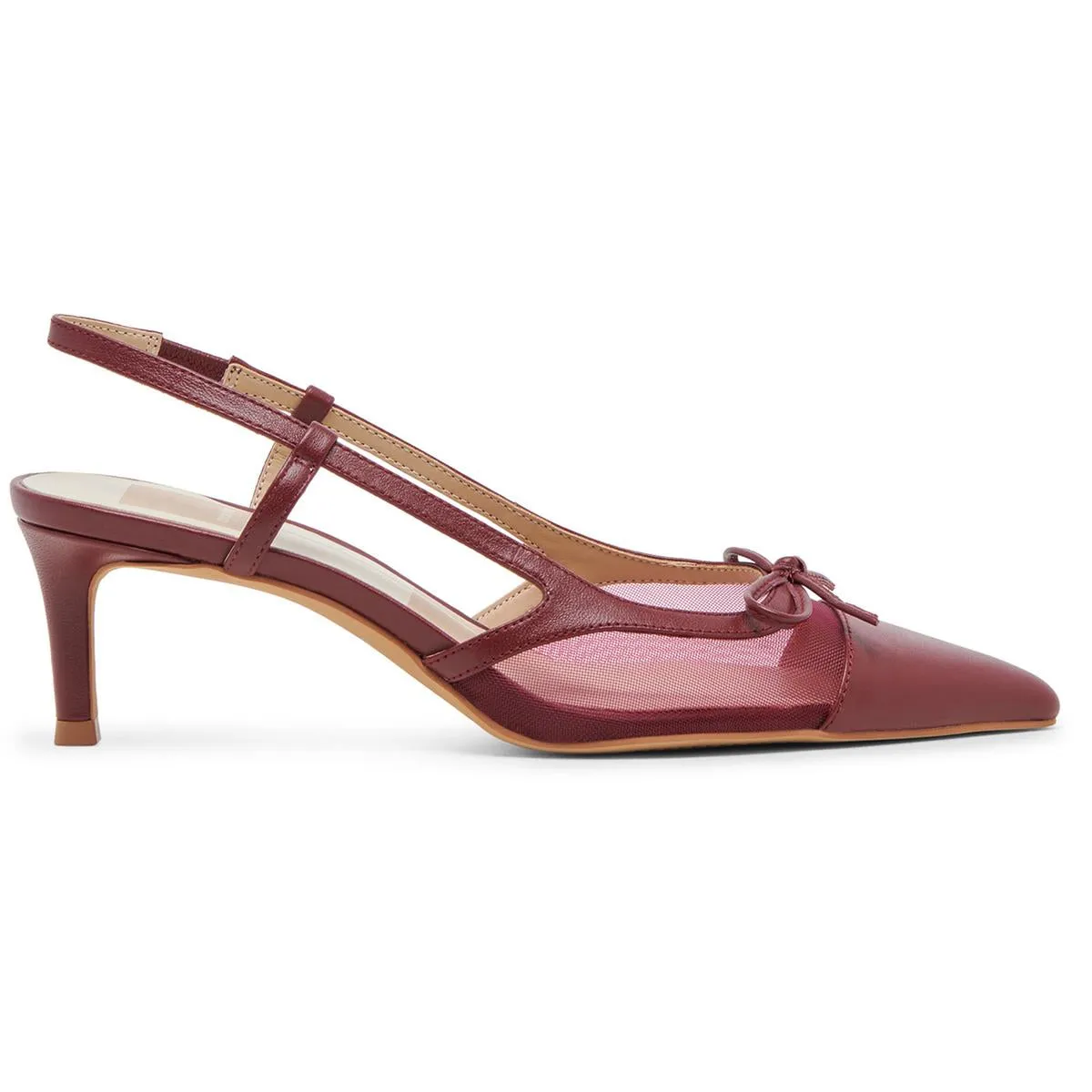 Kandi Womens Bow Leather Slingback Heels