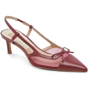 Kandi Womens Bow Leather Slingback Heels