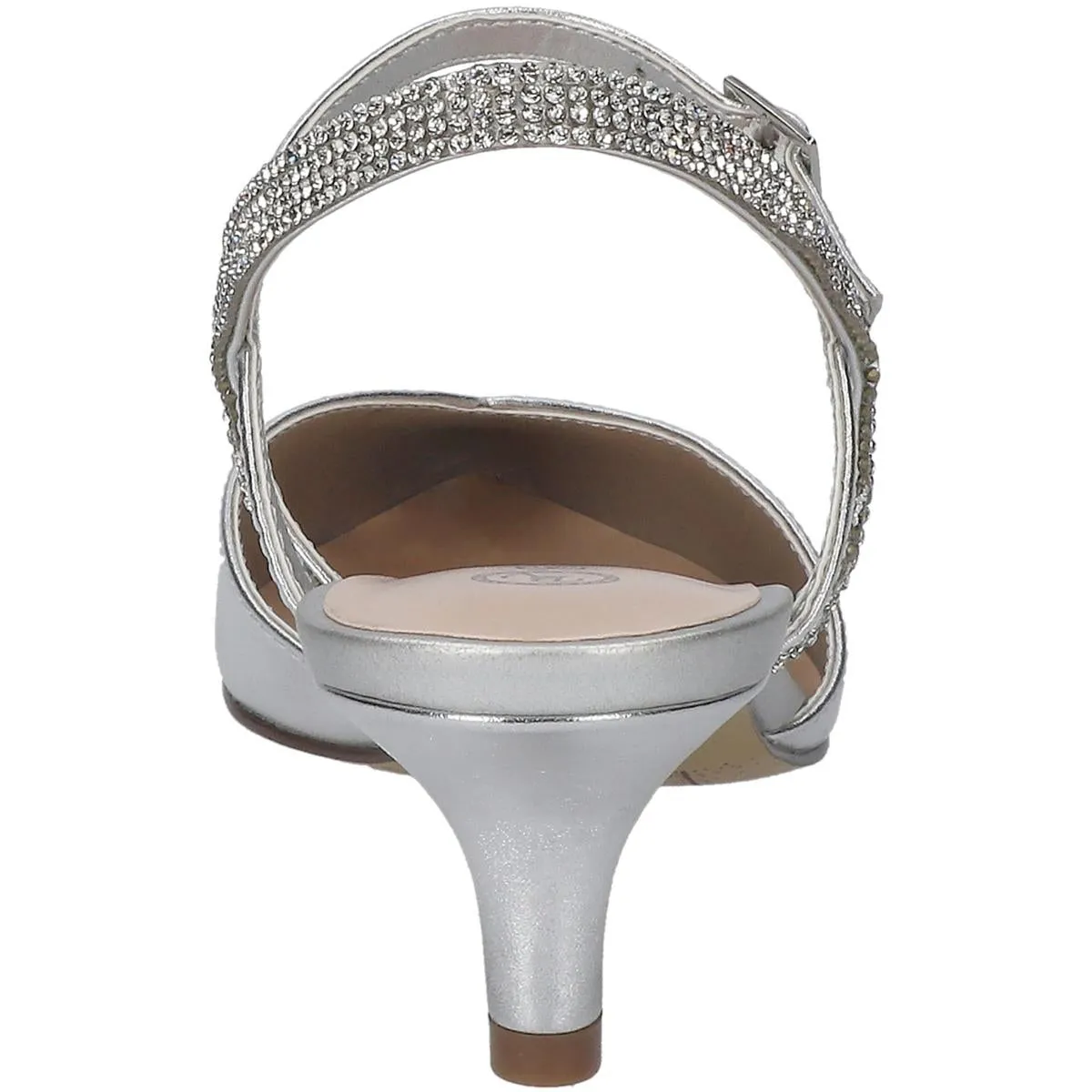 Katriana Womens Leather Embellished Slingback Heels