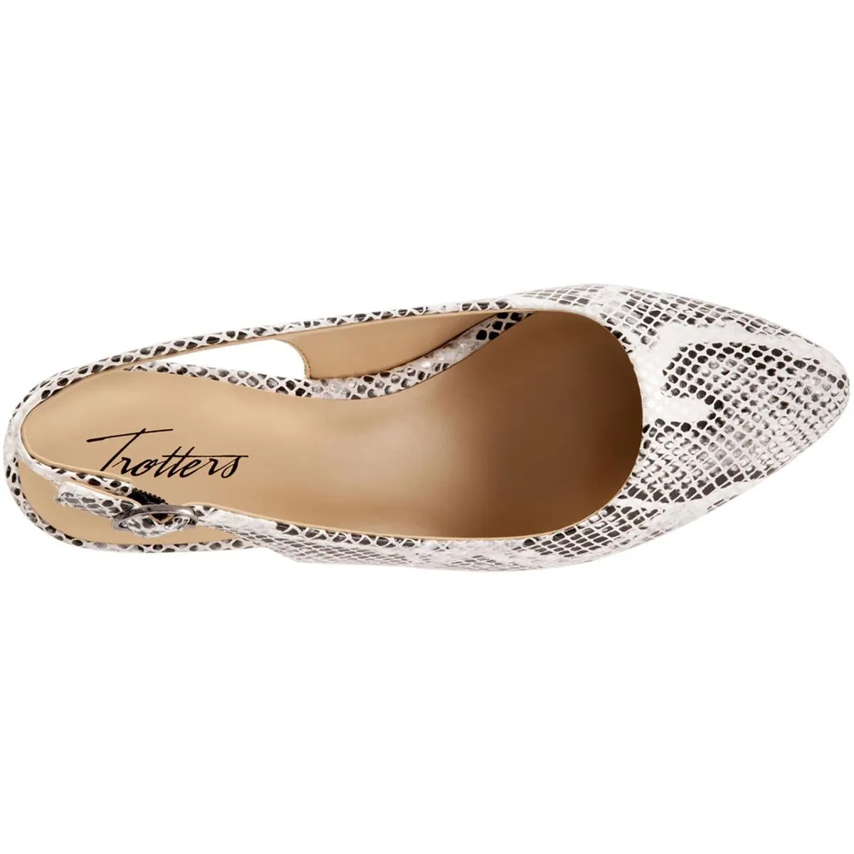 KAY Womens Leather Pointed toe Slingback Heels