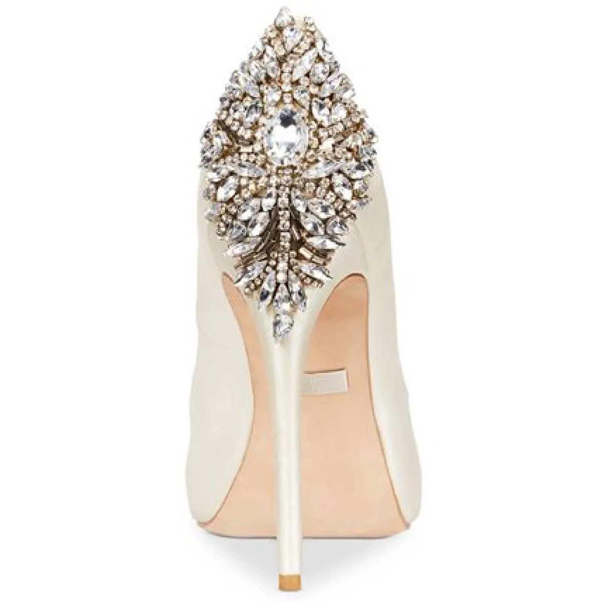 Kiara Womens Satin Embellished Peep-Toe Heels