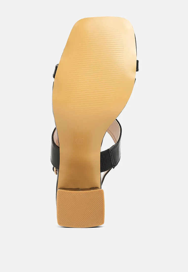 kirk elasticated gussets block heel sandals