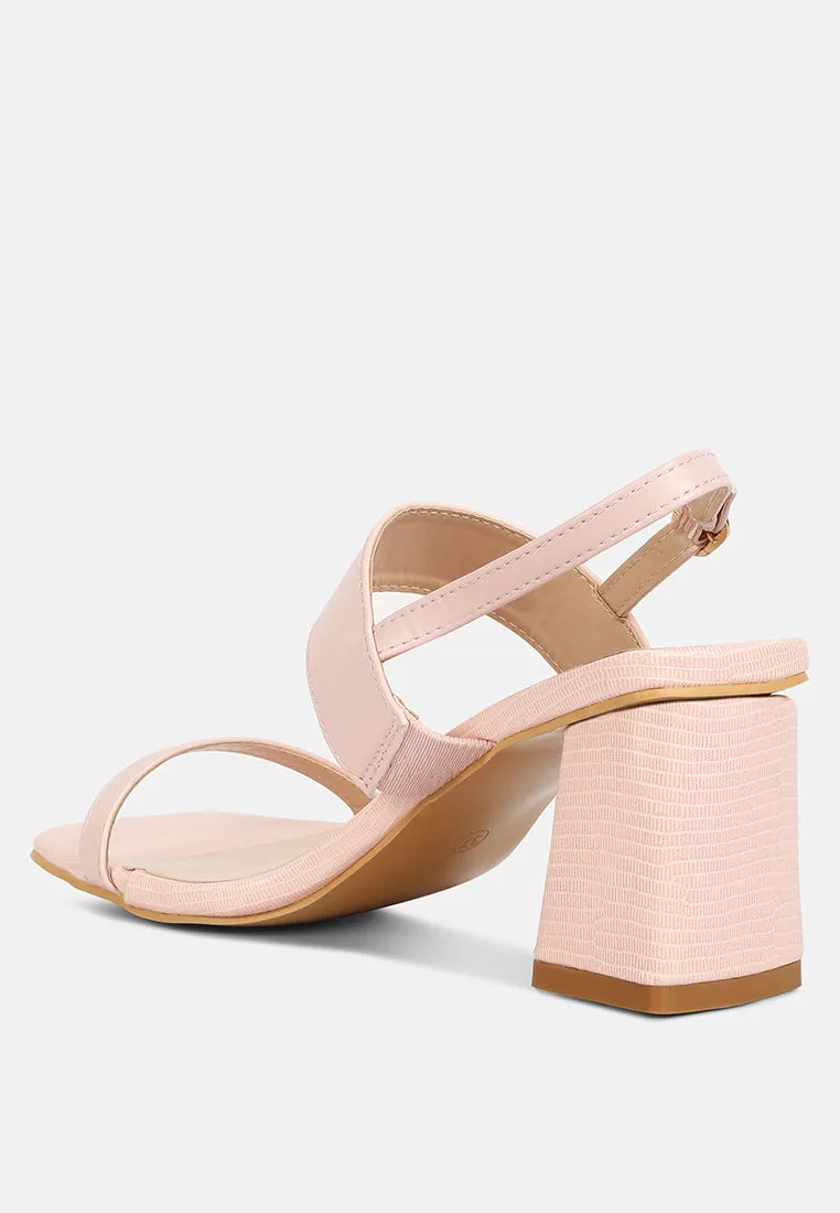 kirk elasticated gussets block heel sandals