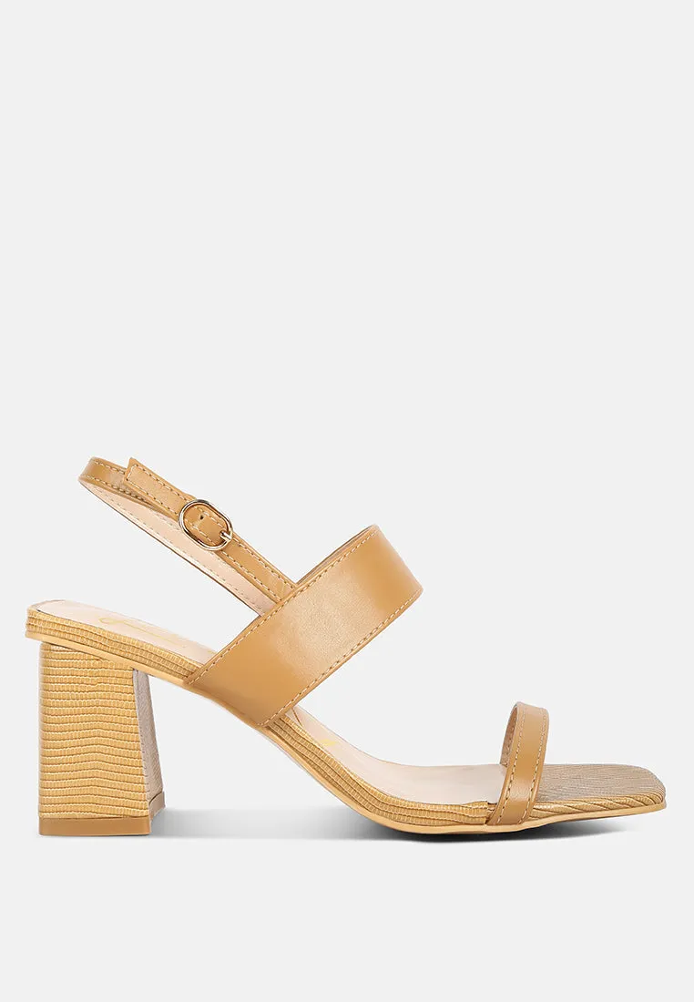 kirk elasticated gussets block heel sandals