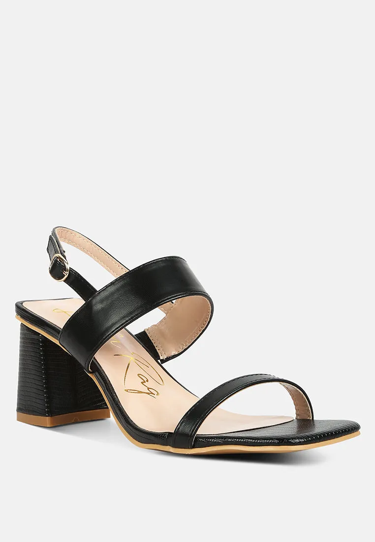 kirk elasticated gussets block heel sandals