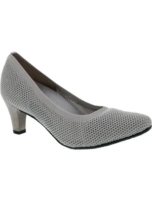 Kitty Womens Metallic Slip On Kitten Heels