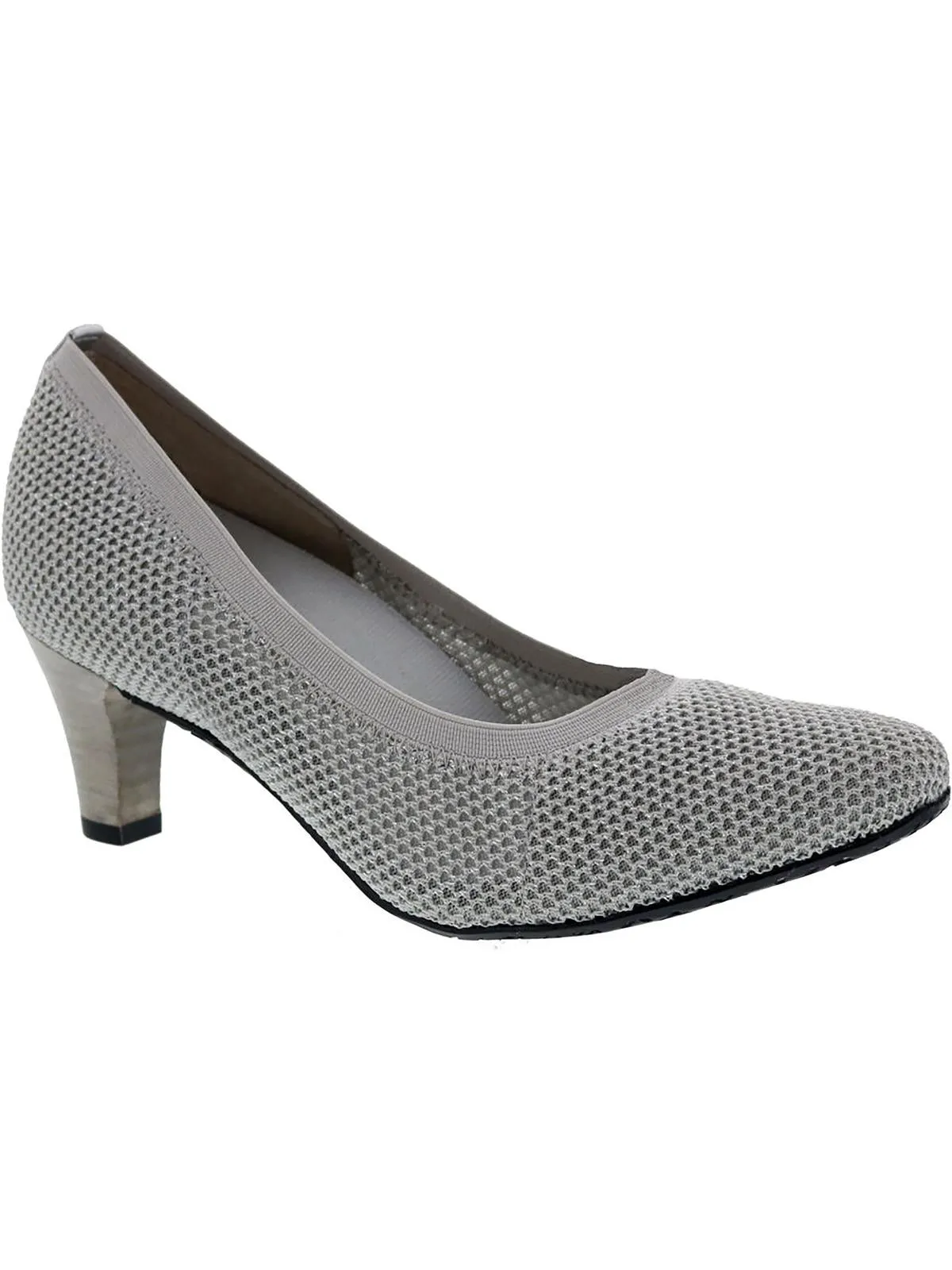 Kitty Womens Metallic Slip On Kitten Heels