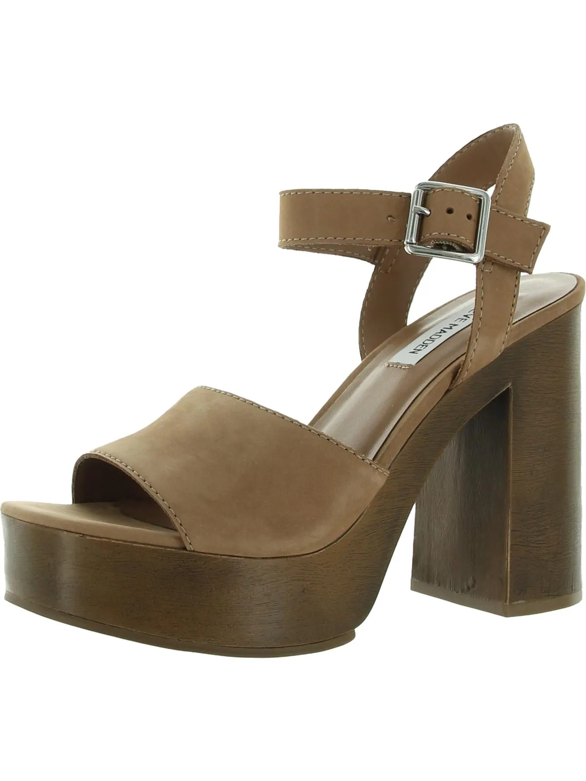 Kye Womens Leather Platform Block Heels