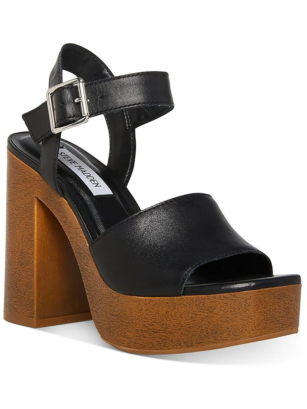Kye Womens Leather Platform Block Heels