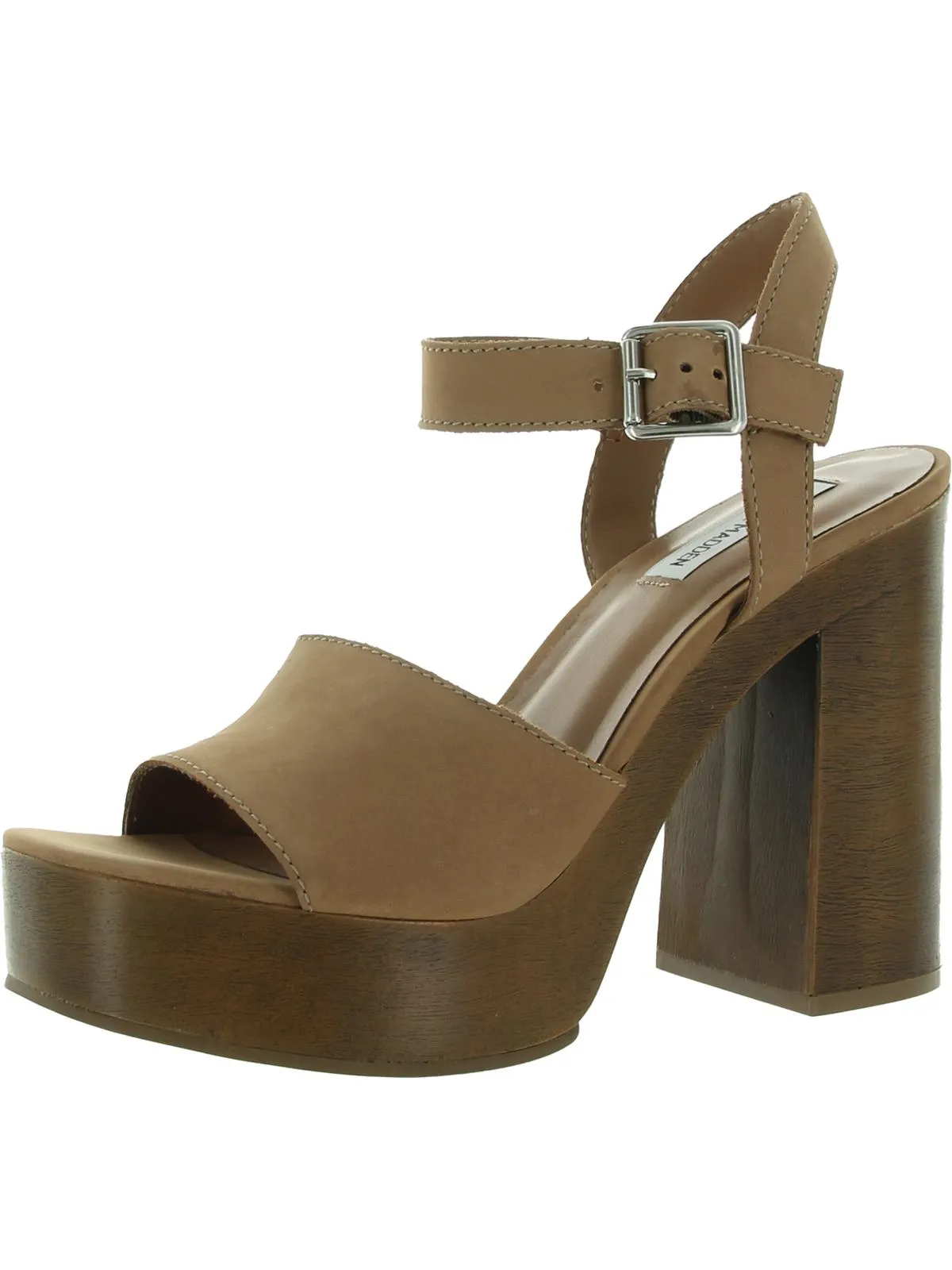 Kye Womens Leather Platform Block Heels