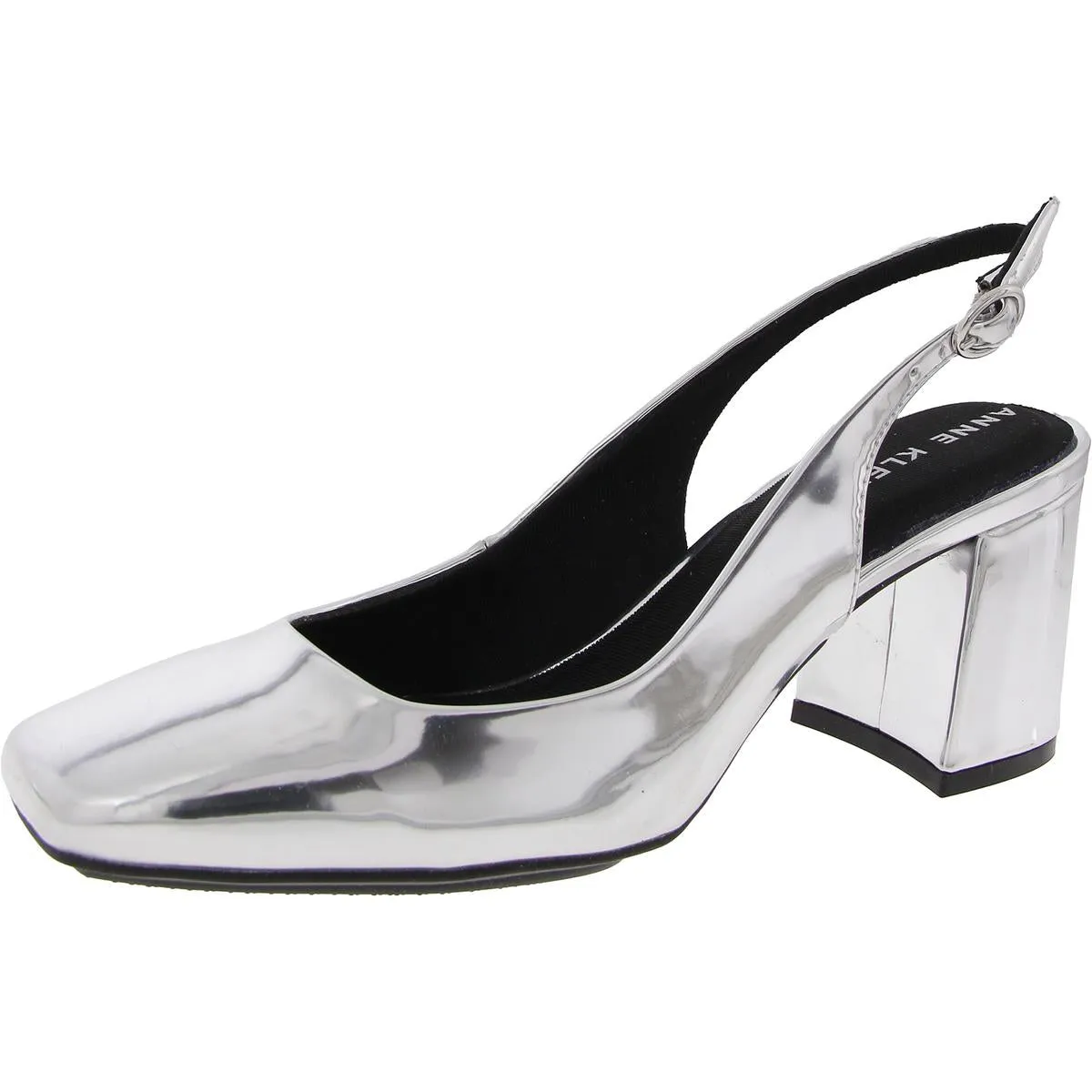Laney Womens Faux Leather Slip On Slingback Heels