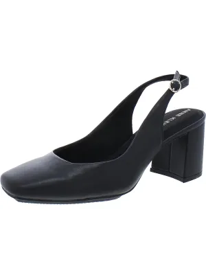 Laney Womens Faux Leather Slip On Slingback Heels