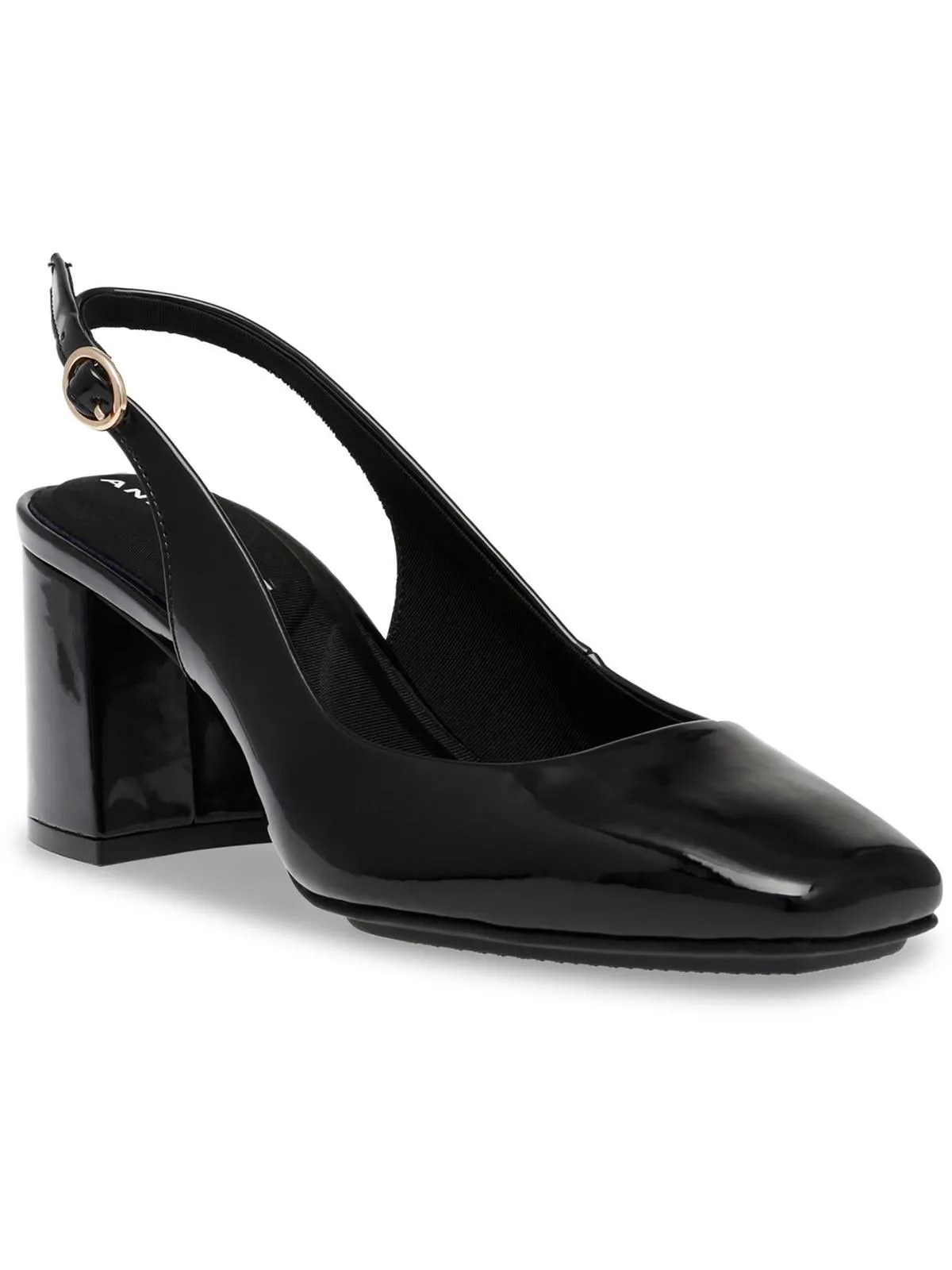 Laney Womens Faux Leather Slip On Slingback Heels