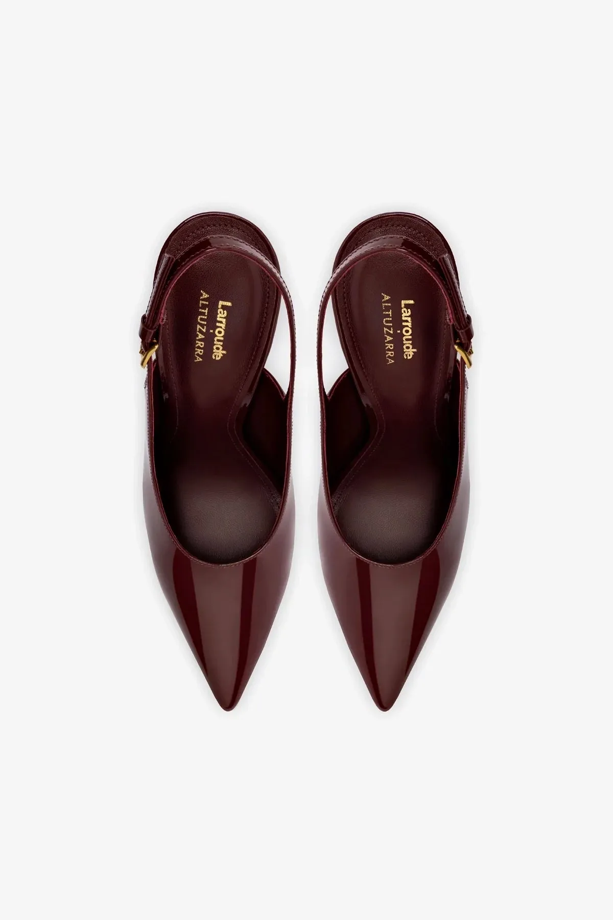 Larroud x Altuzarra Pump In Burgundy Patent Leather
