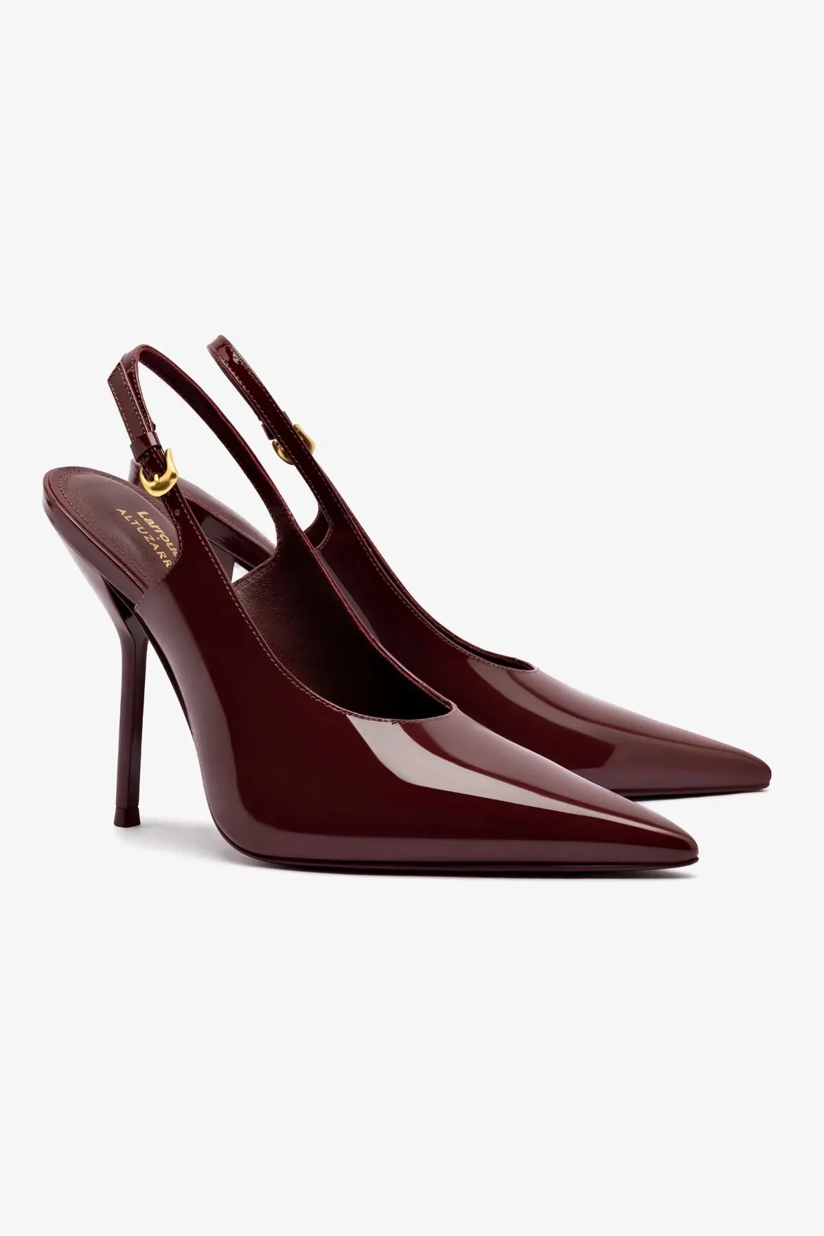 Larroud x Altuzarra Pump In Burgundy Patent Leather