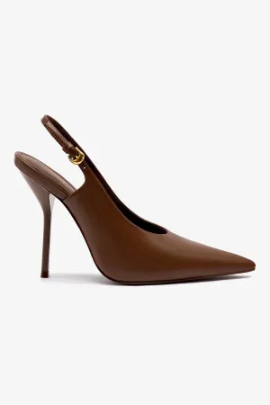 Larroud x Altuzarra Pump In Burnt Umber Leather