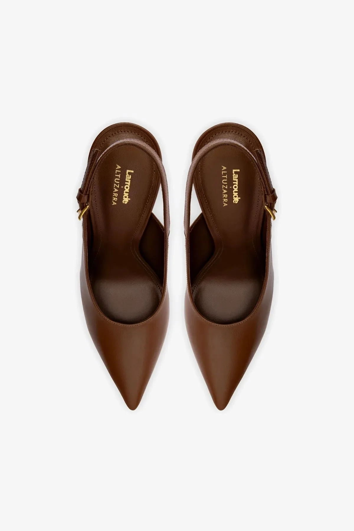 Larroud x Altuzarra Pump In Burnt Umber Leather