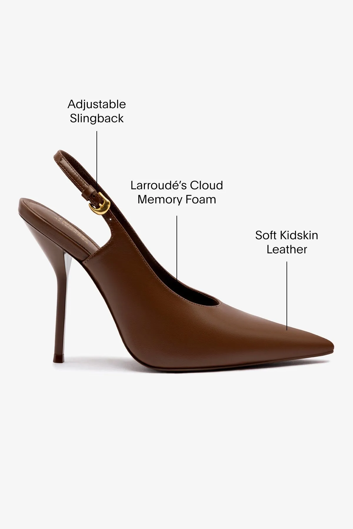 Larroud x Altuzarra Pump In Burnt Umber Leather