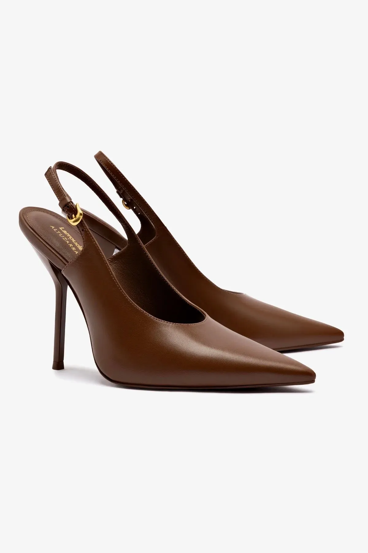 Larroud x Altuzarra Pump In Burnt Umber Leather
