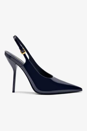 Larroud x Altuzarra Pump In Navy Patent Leather