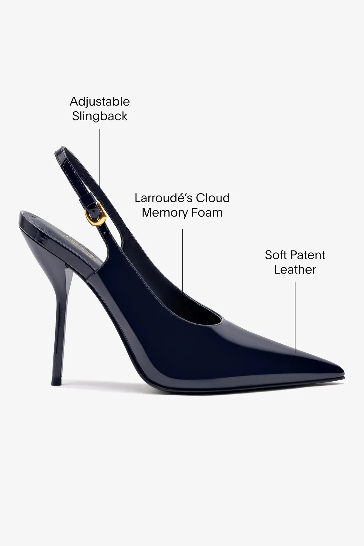 Larroud x Altuzarra Pump In Navy Patent Leather