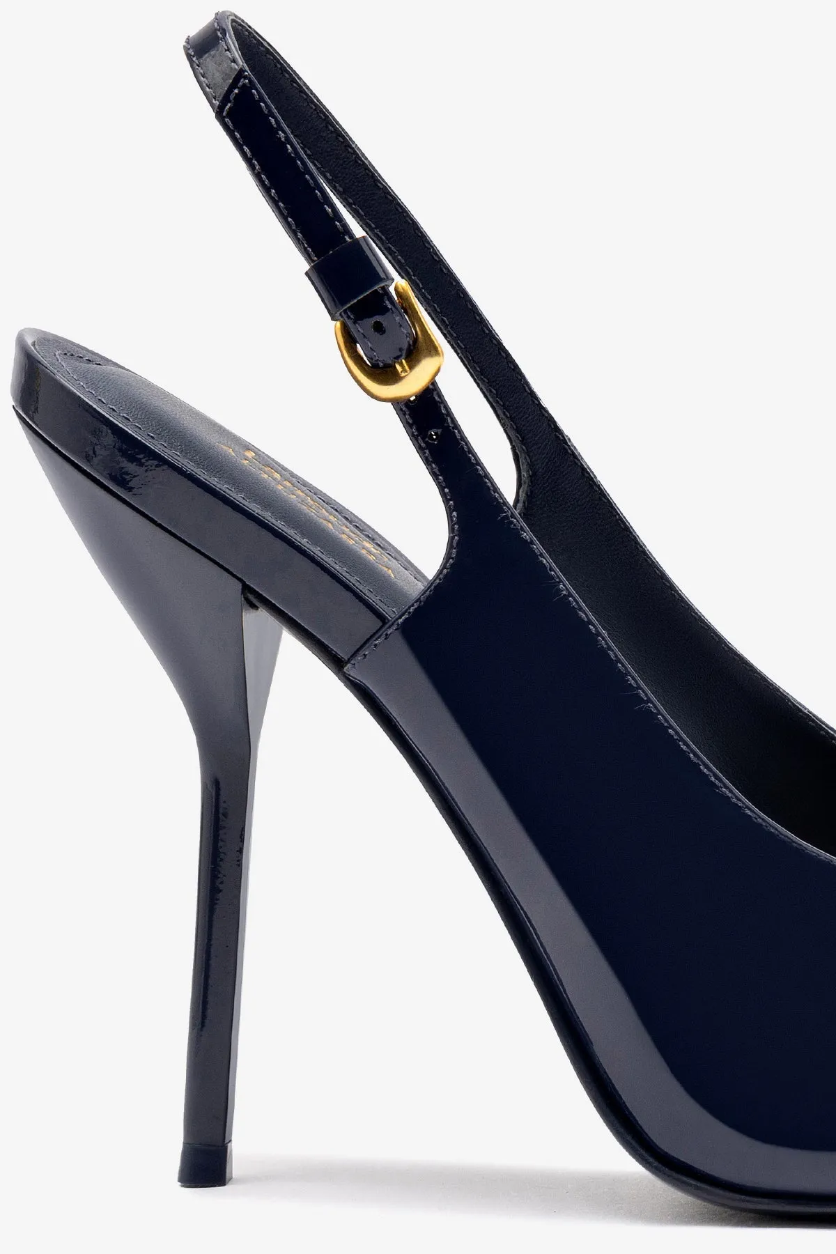 Larroud x Altuzarra Pump In Navy Patent Leather