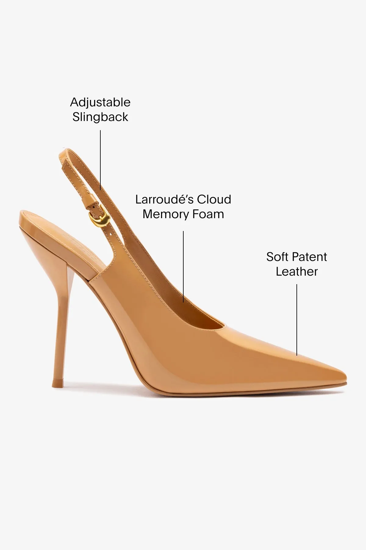 Larroud x Altuzarra Pump In Tan Patent Leather