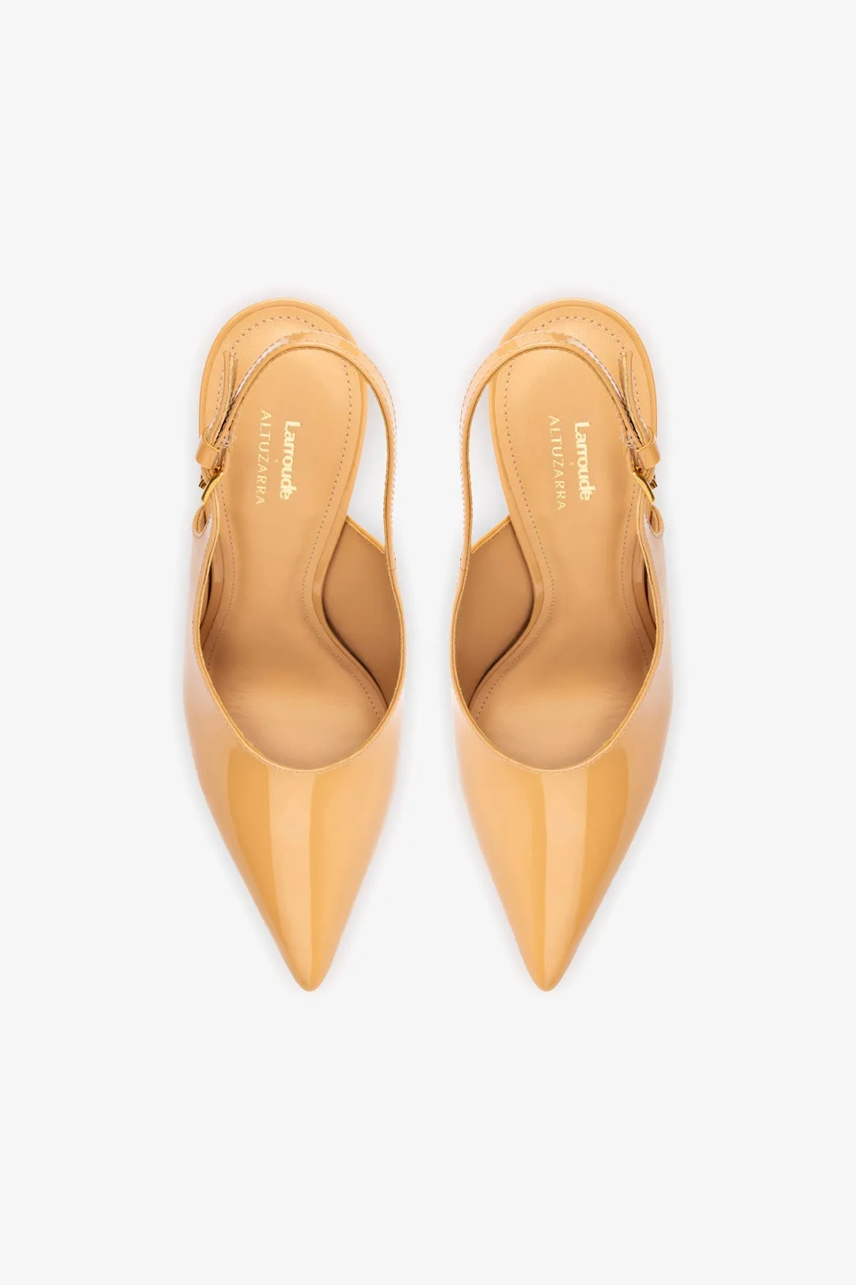 Larroud x Altuzarra Pump In Tan Patent Leather