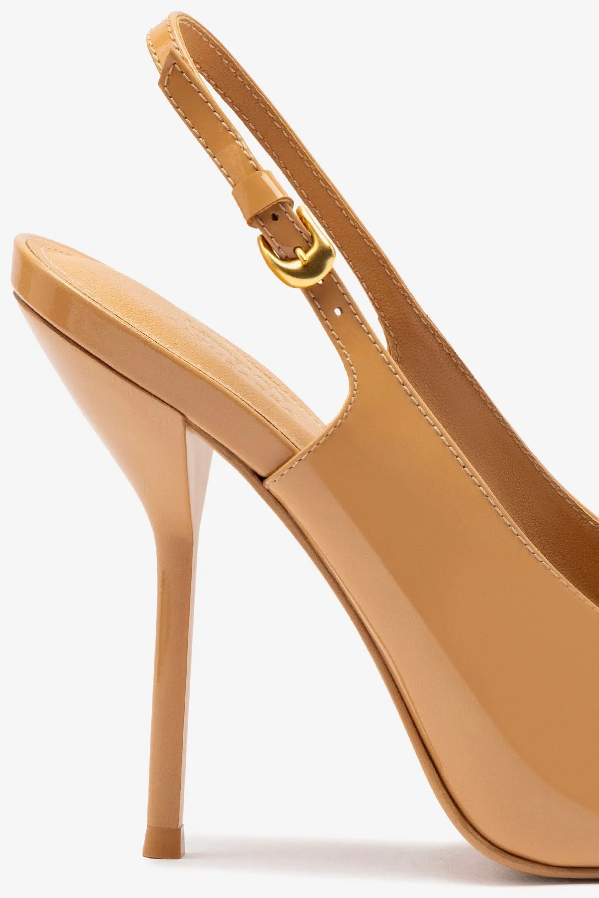 Larroud x Altuzarra Pump In Tan Patent Leather