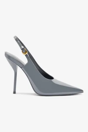 Larroud x Altuzarra Pump In Titanium Patent Leather