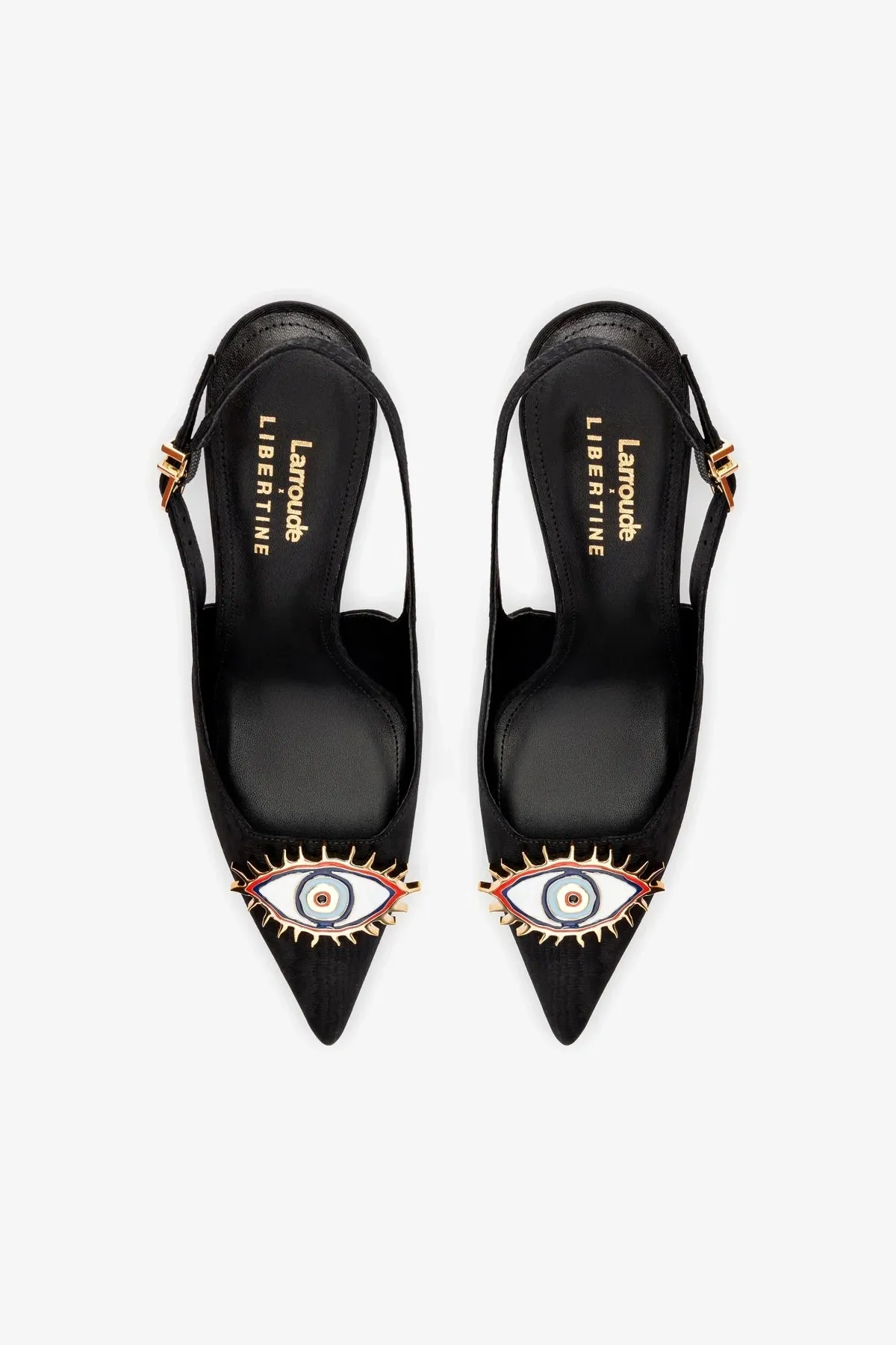 Larroud x Libertine Eye Pump Hi In Black Fabric