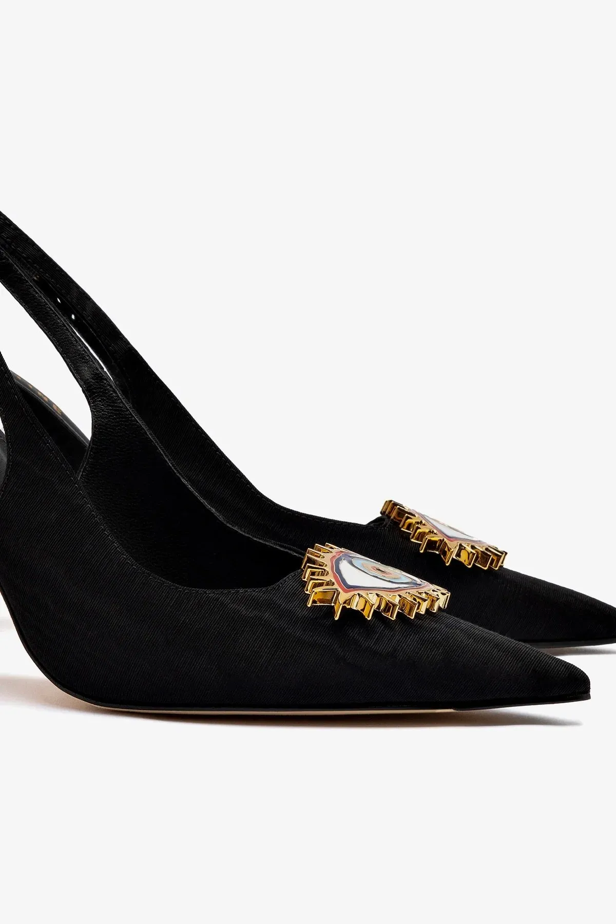 Larroud x Libertine Eye Pump Hi In Black Fabric