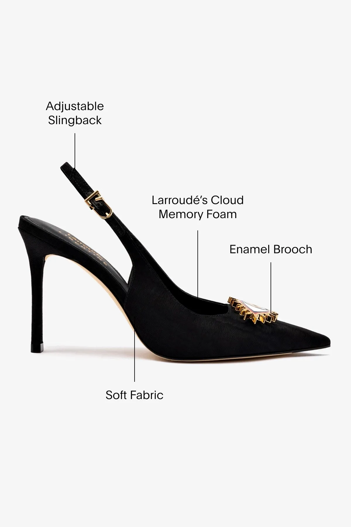 Larroud x Libertine Eye Pump Hi In Black Fabric