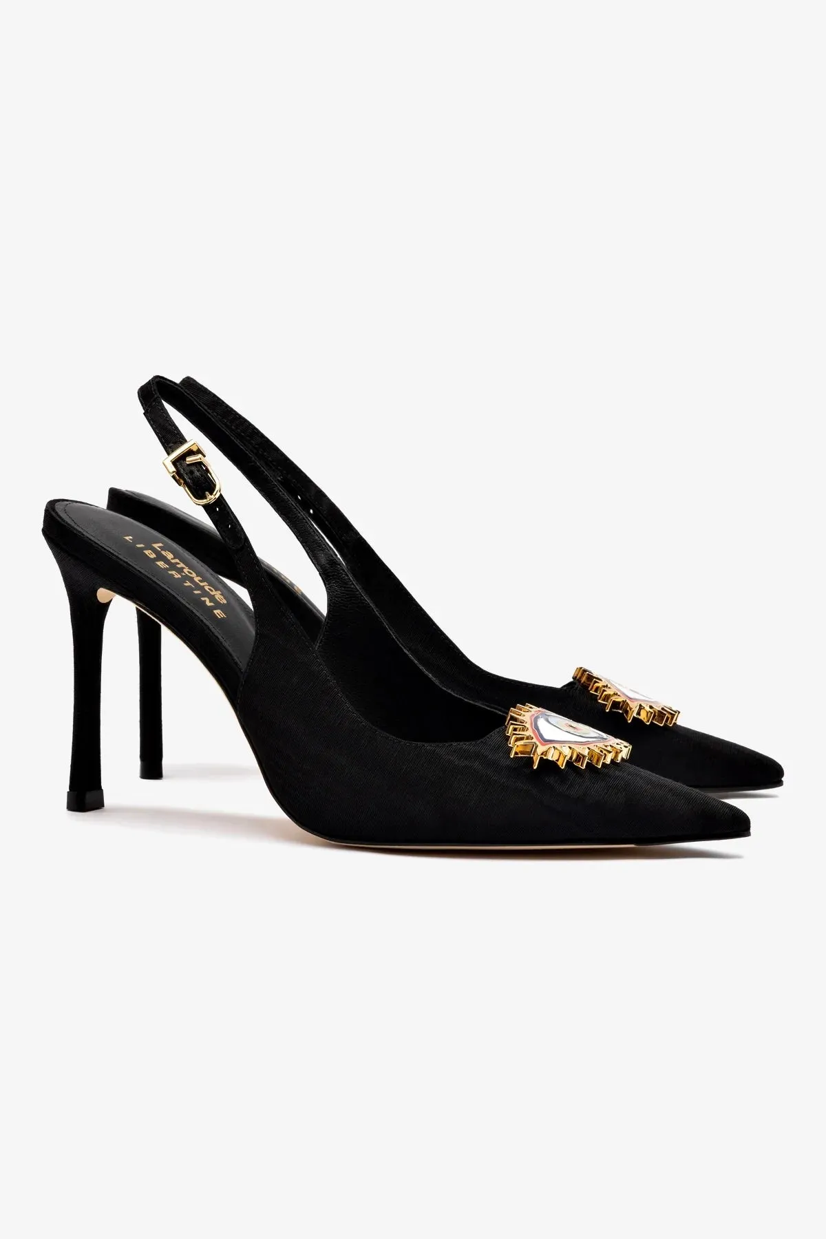 Larroud x Libertine Eye Pump Hi In Black Fabric