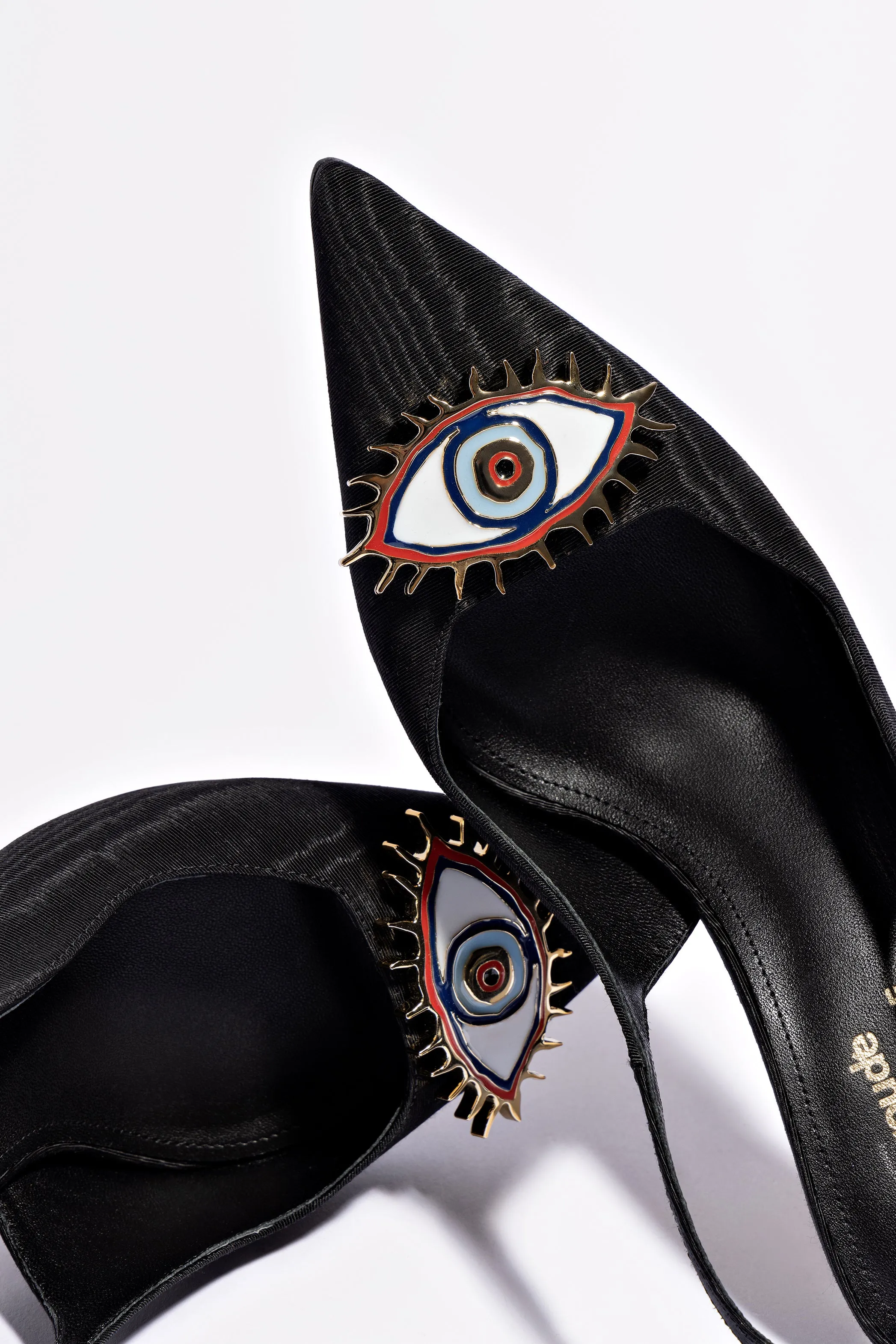 Larroud x Libertine Eye Pump Hi In Black Fabric