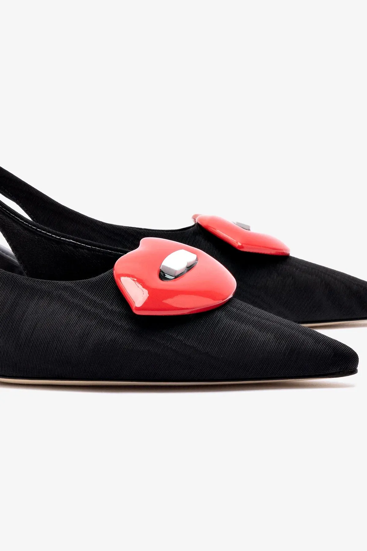 Larroud x Libertine Lips Pump Lo In Black Fabric