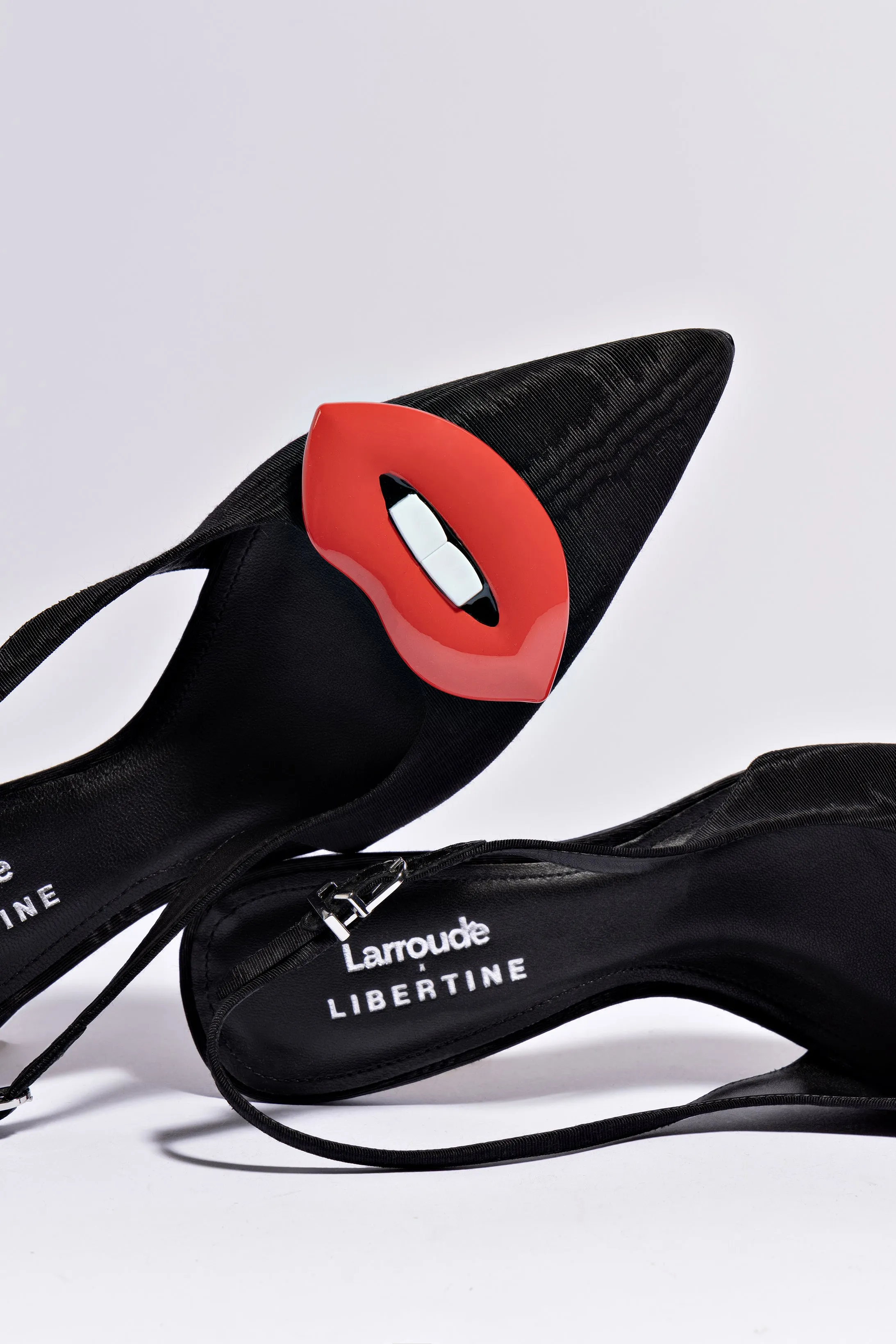 Larroud x Libertine Lips Pump Lo In Black Fabric