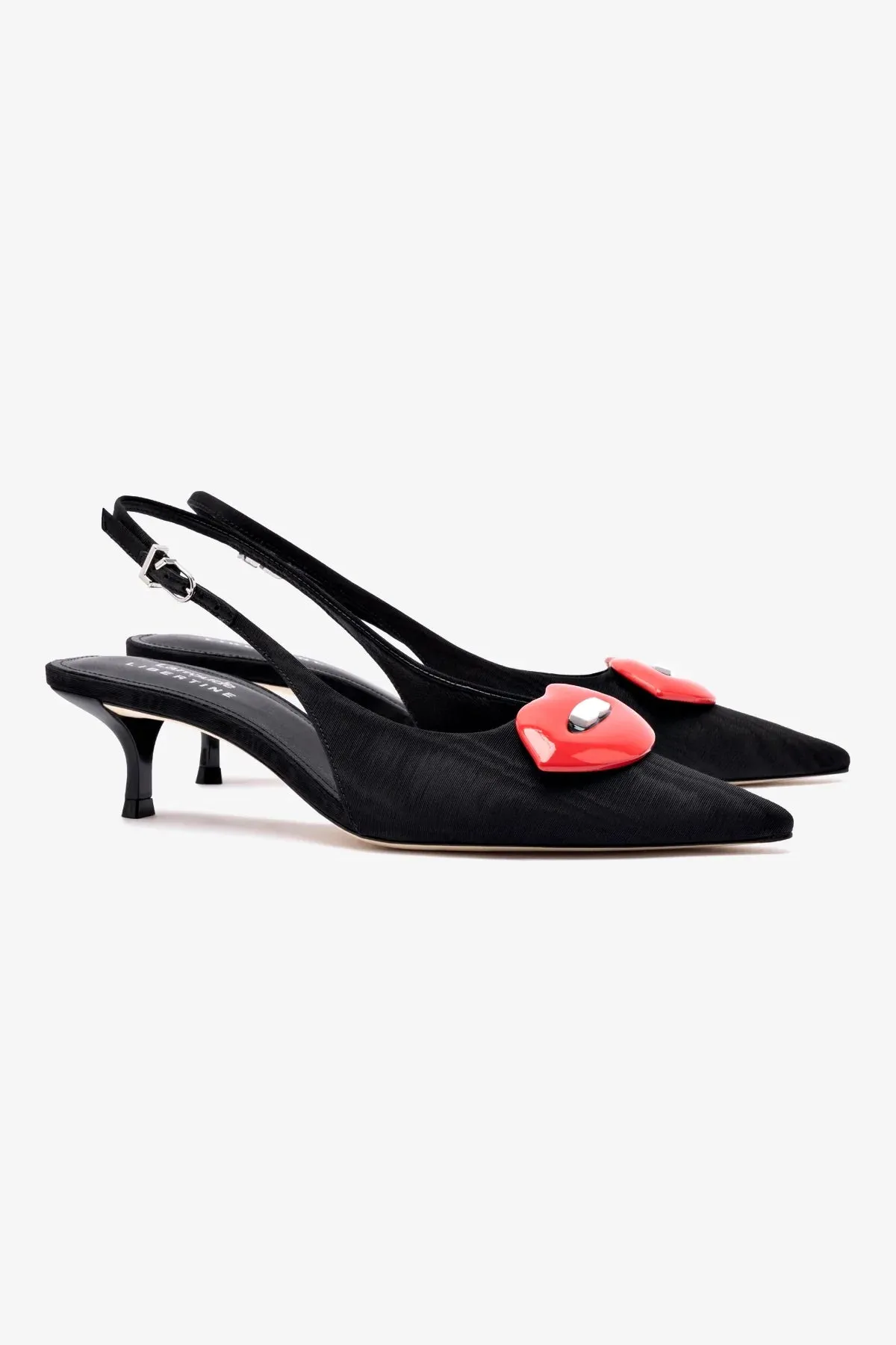 Larroud x Libertine Lips Pump Lo In Black Fabric