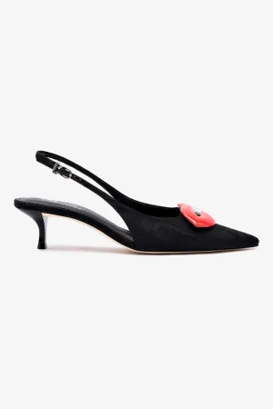 Larroud x Libertine Lips Pump Lo In Black Fabric